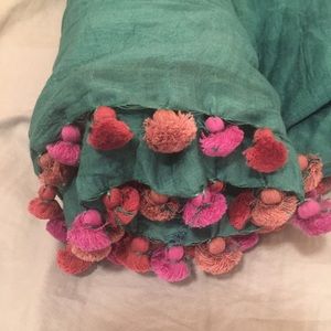 NWT Matta teal dupatta (Indian shawl) with mauve tassels $199